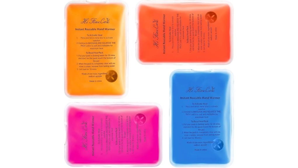 reusable click activated 4 pack handwarmers