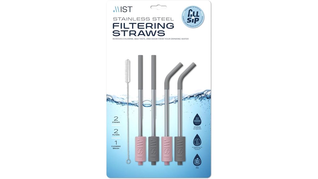 reusable filtered metal straws