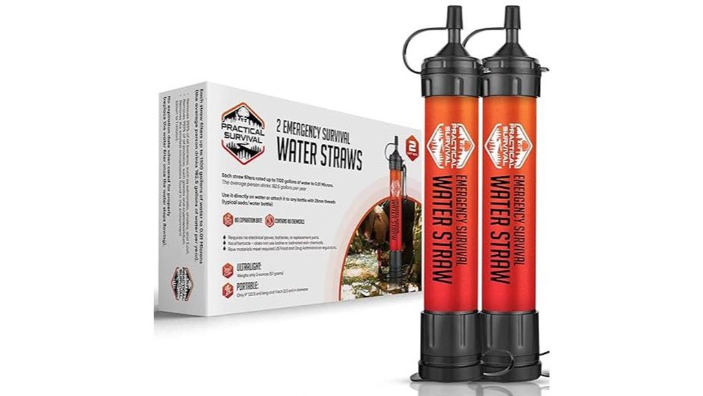 reusable high capacity emergency straw