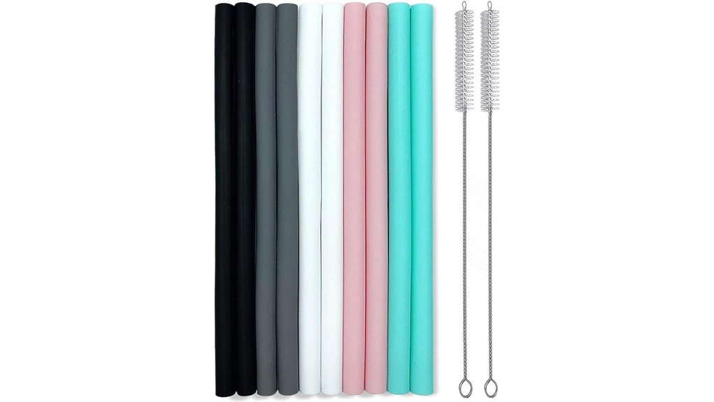 reusable silicone straw set