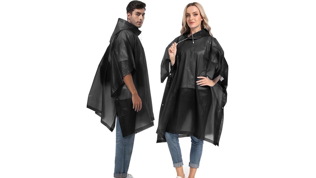reusable waterproof poncho set