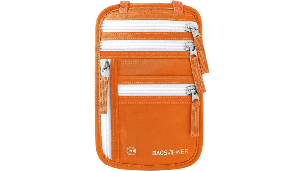 rfid blocking neck passport wallet