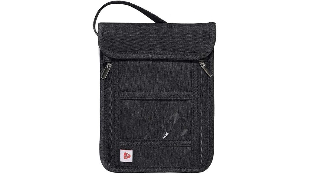rfid blocking neck wallet pouch