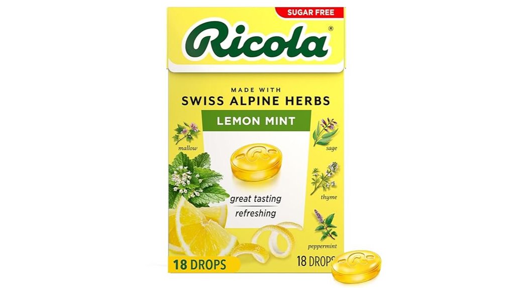 ricola 18 drop lemon mint