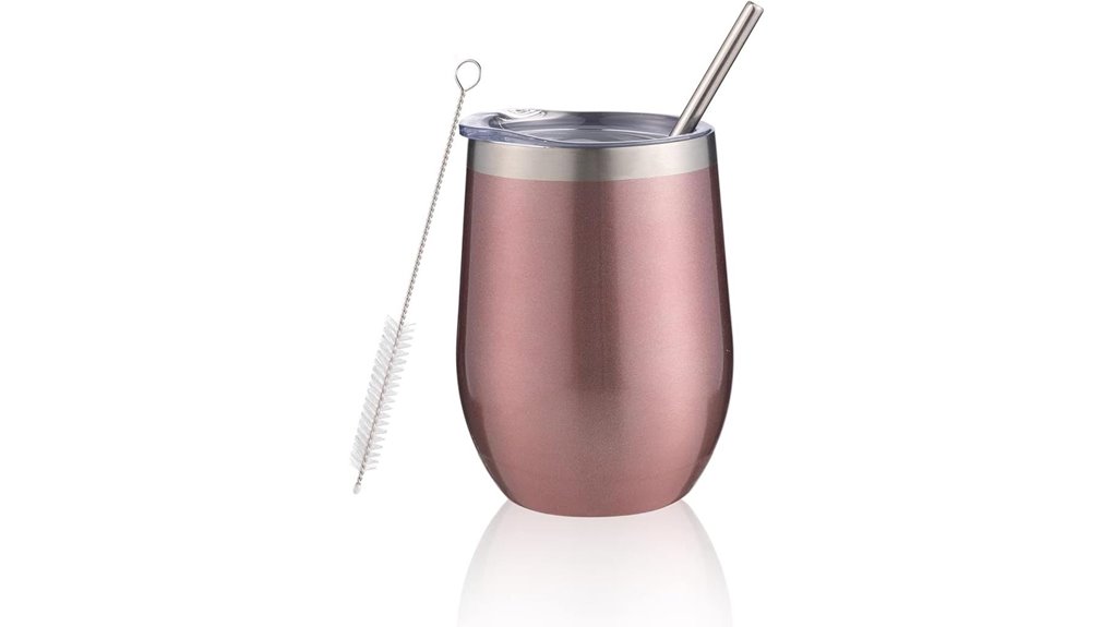 rose gold wine tumbler