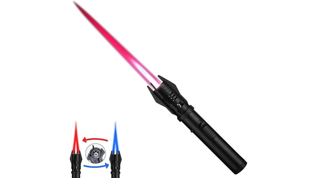 safety locked adjustable torch lighter