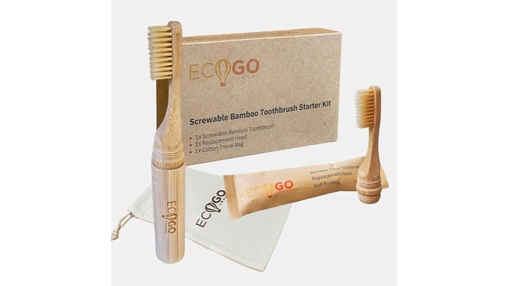 screwable bamboo toothbrush kit