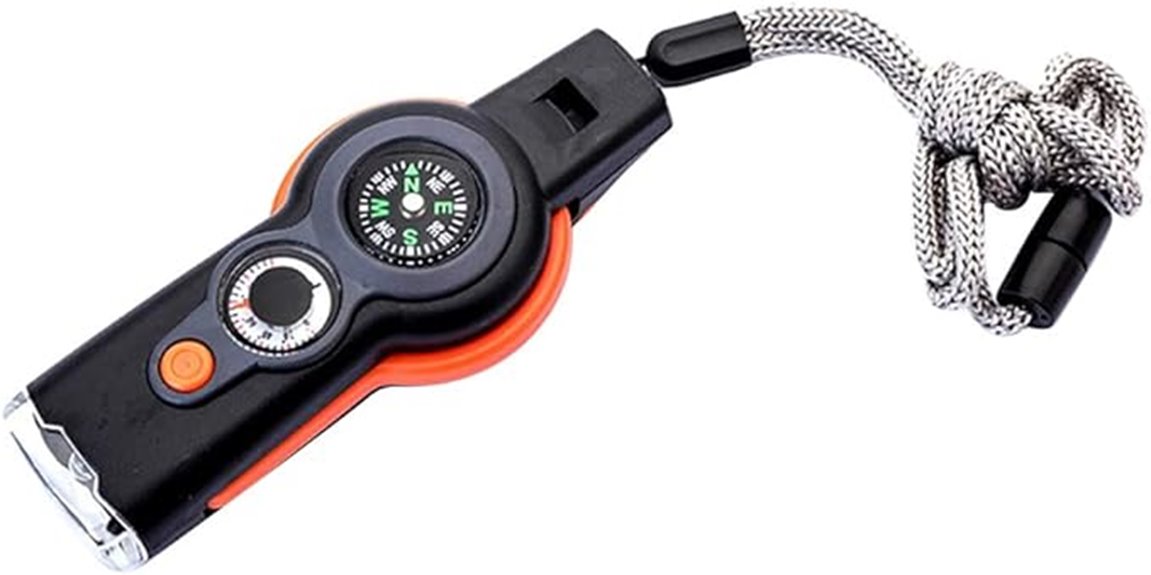 seven in one outdoor survival whistle