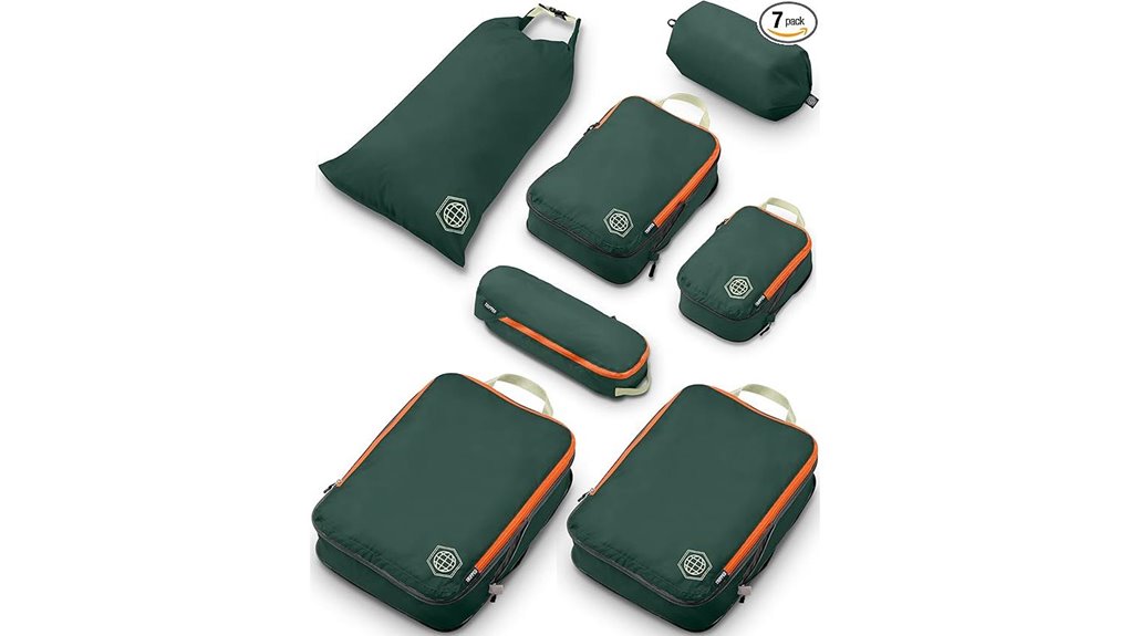 seven piece green compression cubes