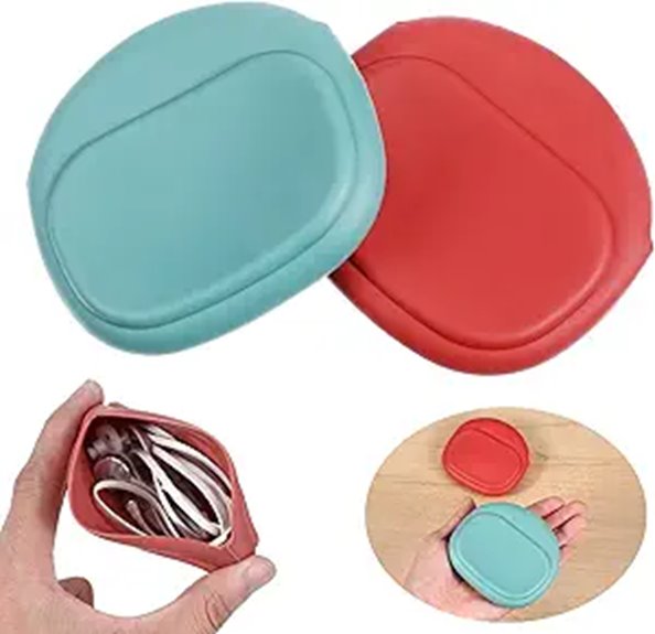 sibba silicone pink green earbuds