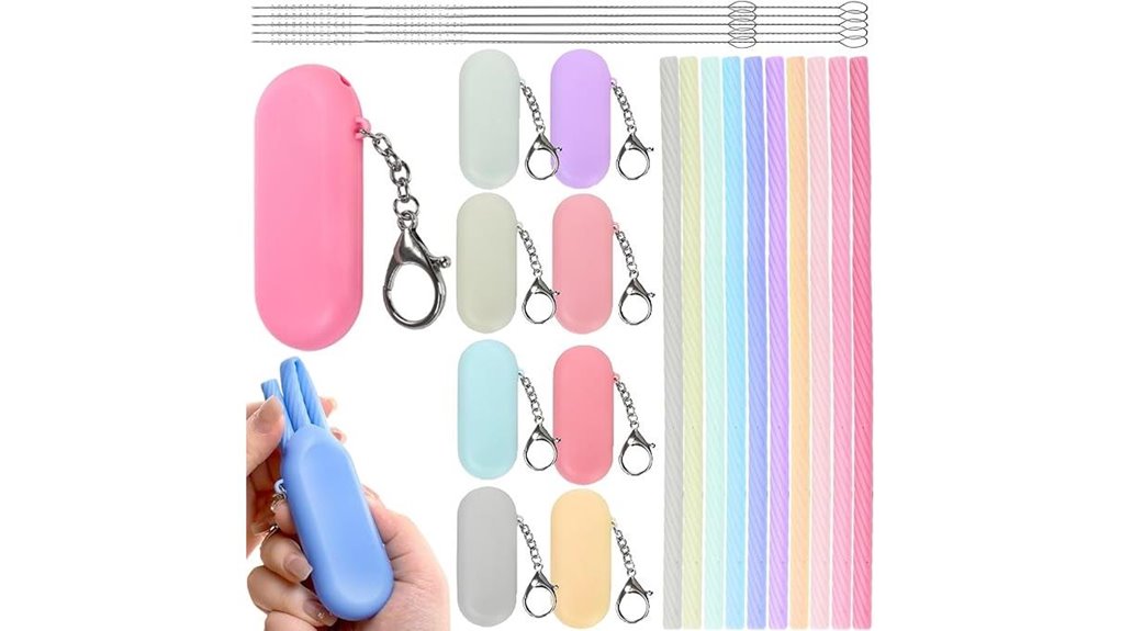 silicone collapsible straw kit