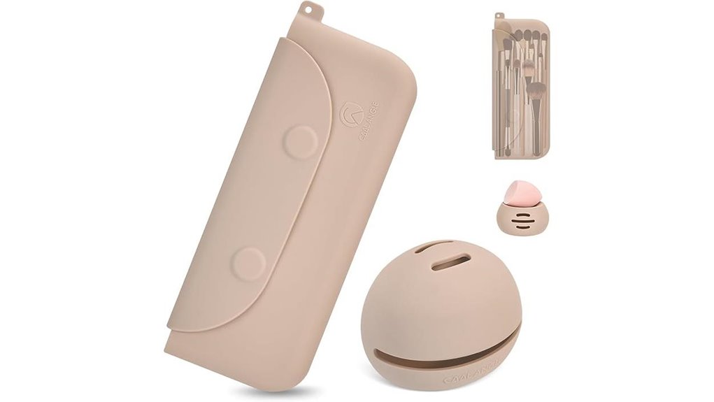 silicone khaki brush holder