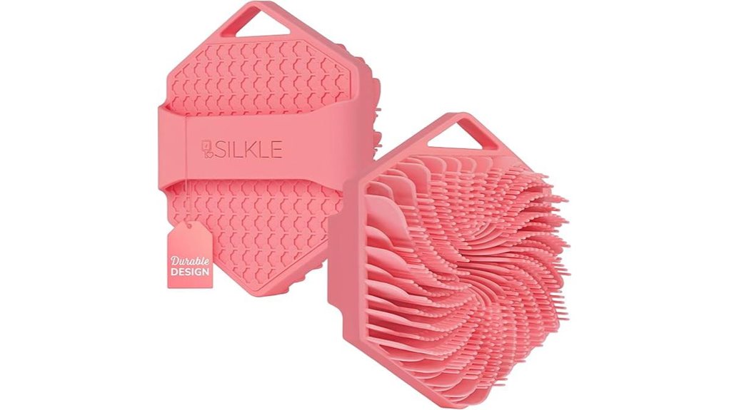 silicone pink exfoliating brush