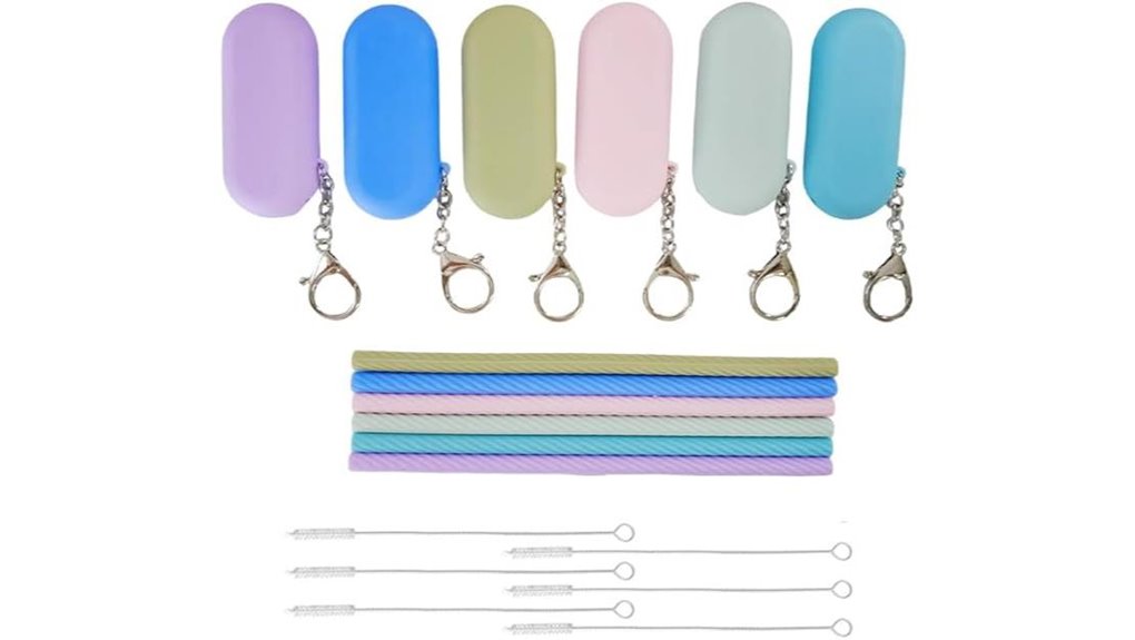 silicone reusable straws kit