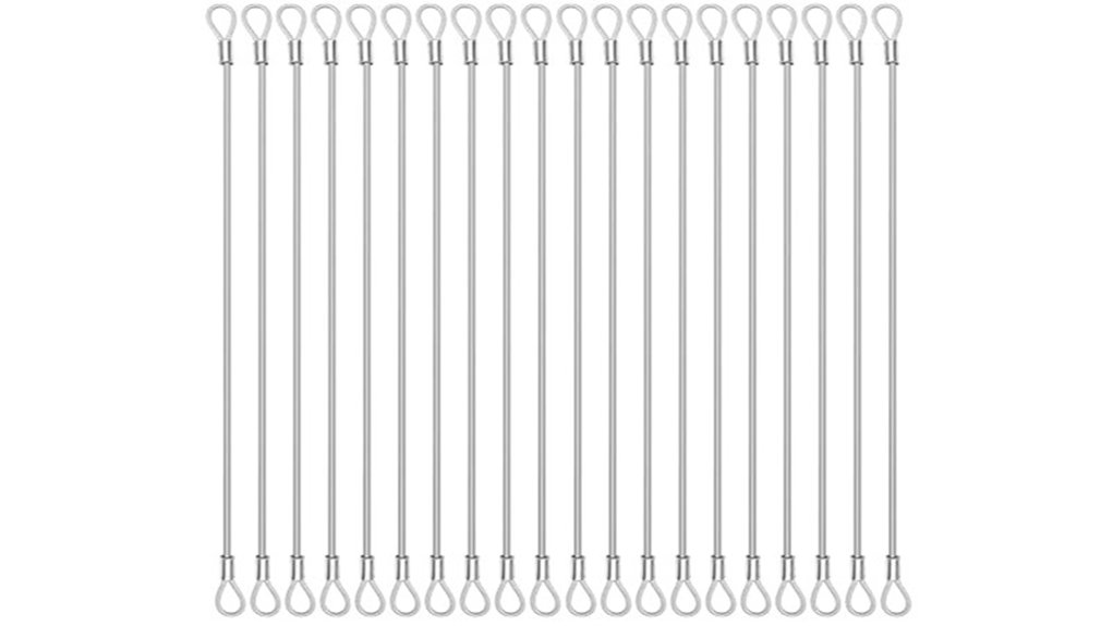 silver stainless steel safety tethers