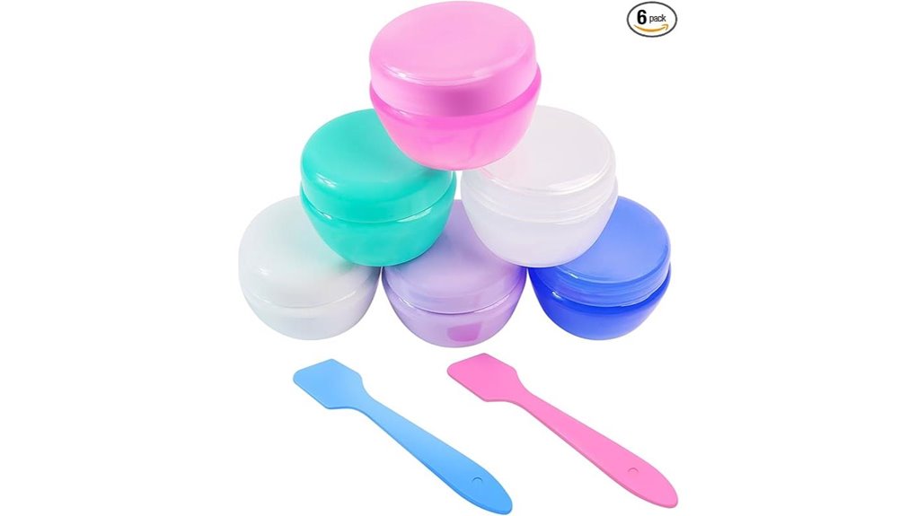 six 20ml travel containers