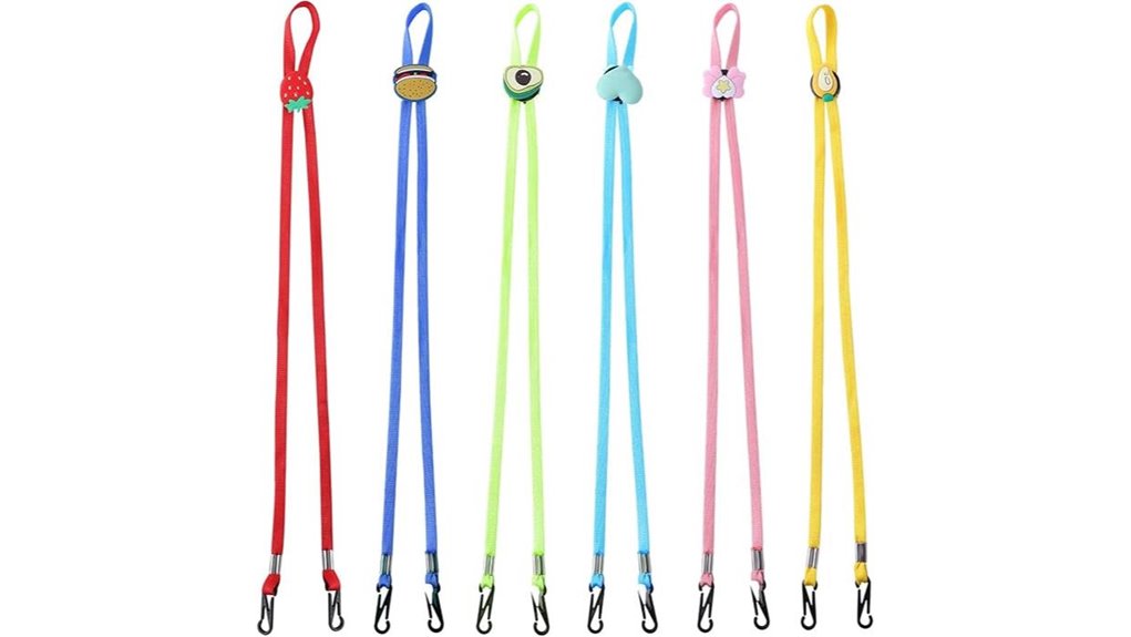 six adjustable mask lanyards