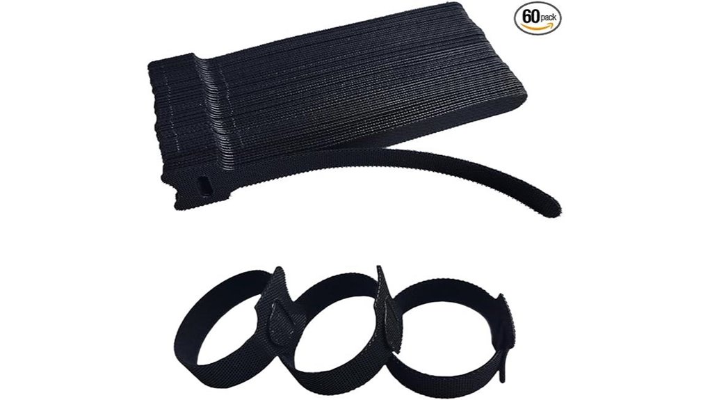 six inch reusable black ties