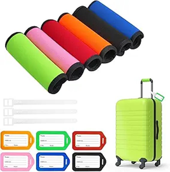 six neoprene luggage accessories
