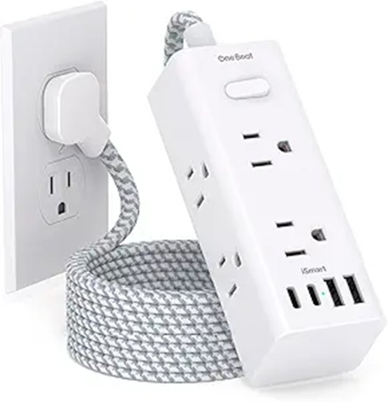 six outlet four usb surge protector