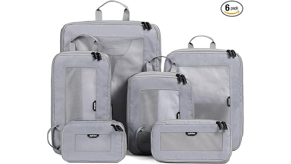 six pack compression packing cubes