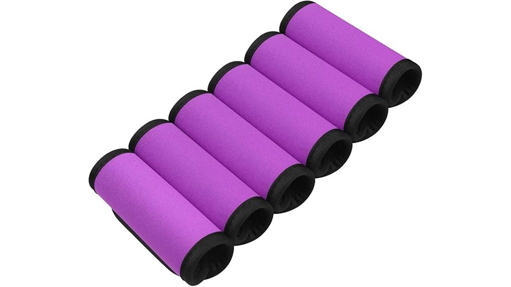 six pack purple luggage wraps