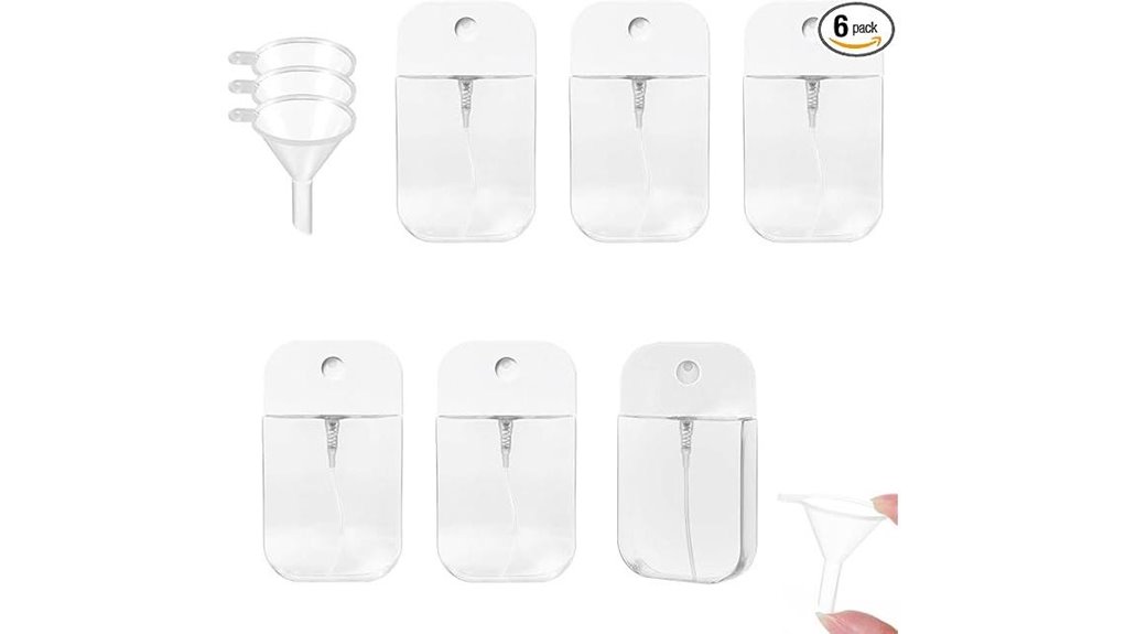 six pack refillable spray bottles