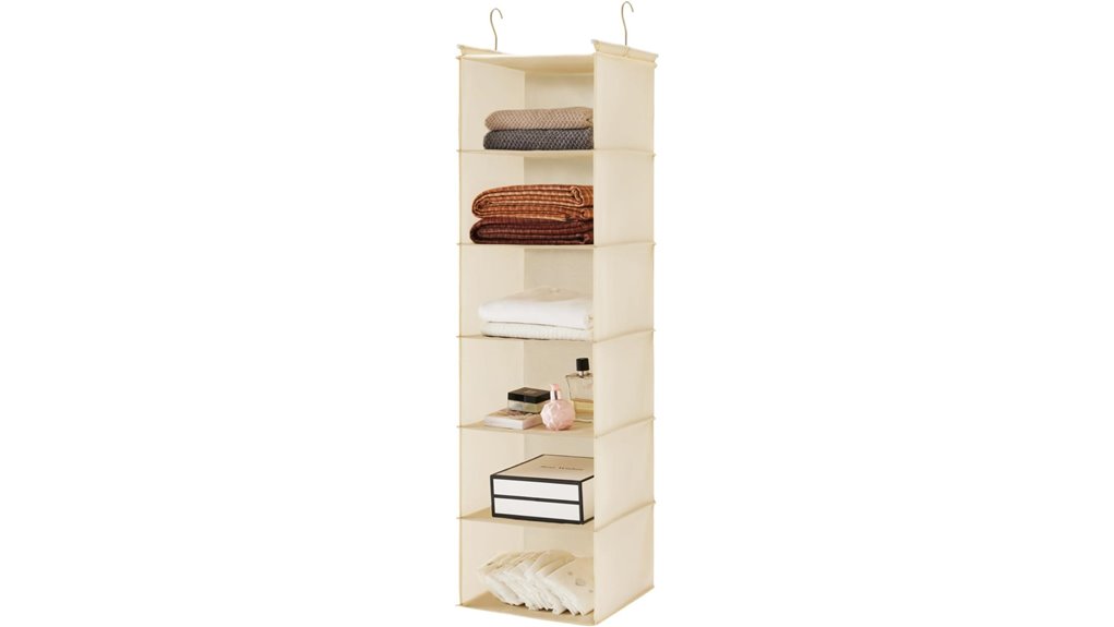 six tier beige hanging organizer