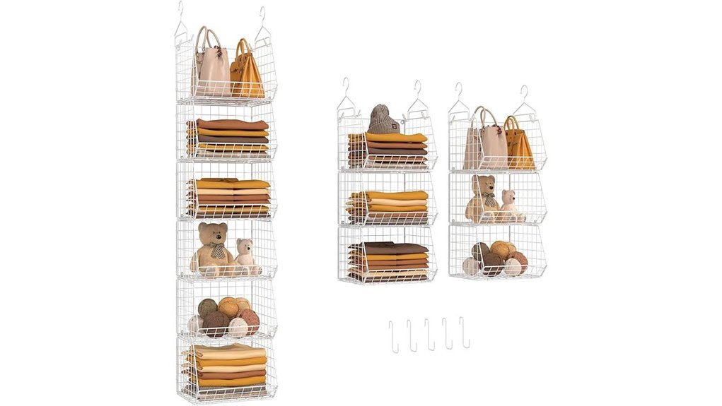 six tier hooks closet organizer