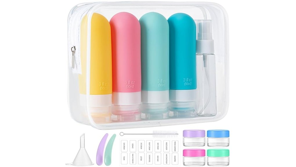 sixteen tsa proof silicone bottles