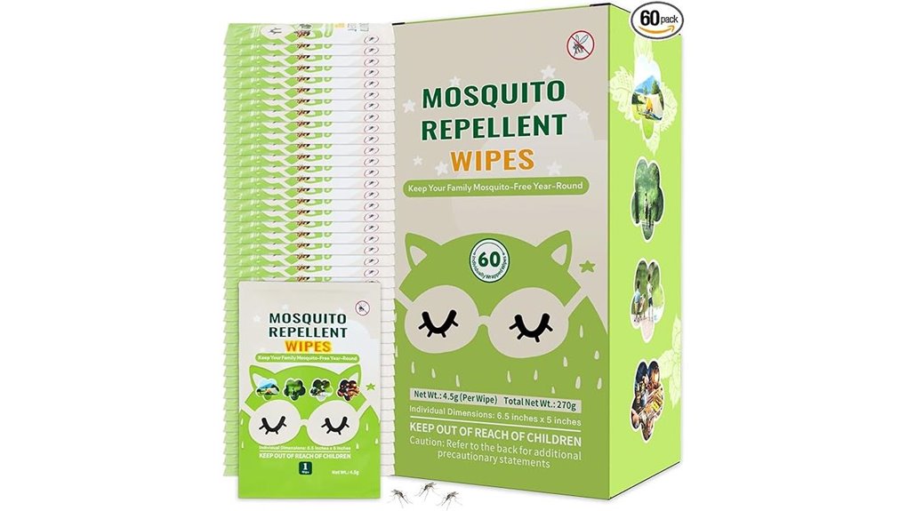 sixty plant based mosquito wipes