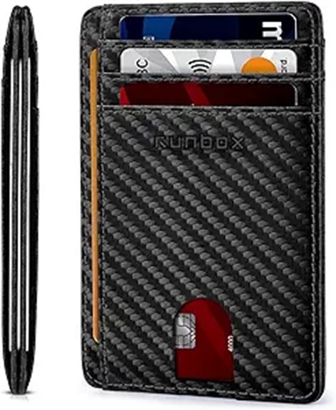 slim rfid blocking leather wallet