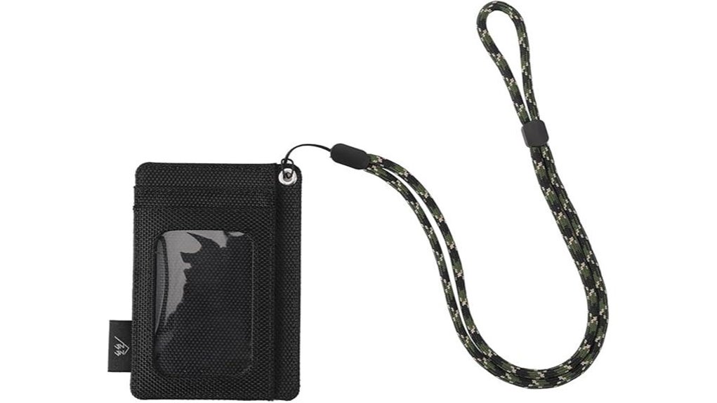 slim rfid wallet lanyard