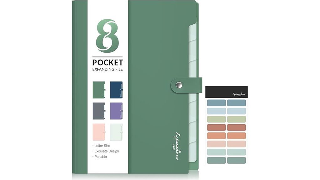 sooez eight pocket dark green organizer