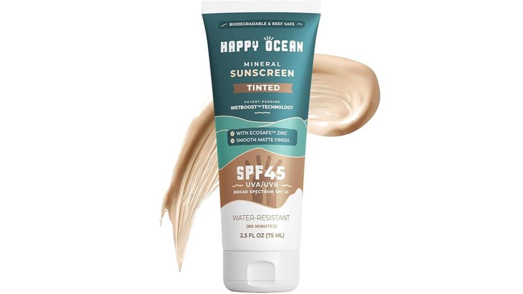 spf45 tinted zinc oxide