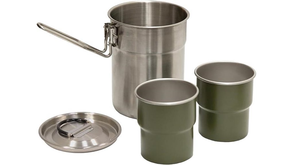 stainless nesting camp cookware