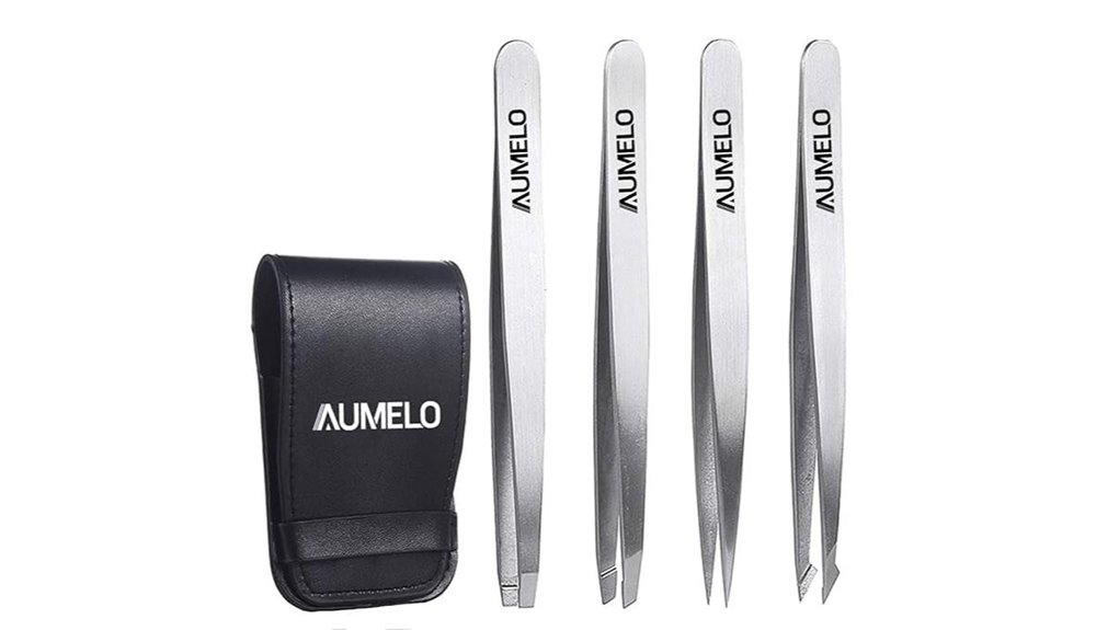 stainless steel 4 piece tweezers