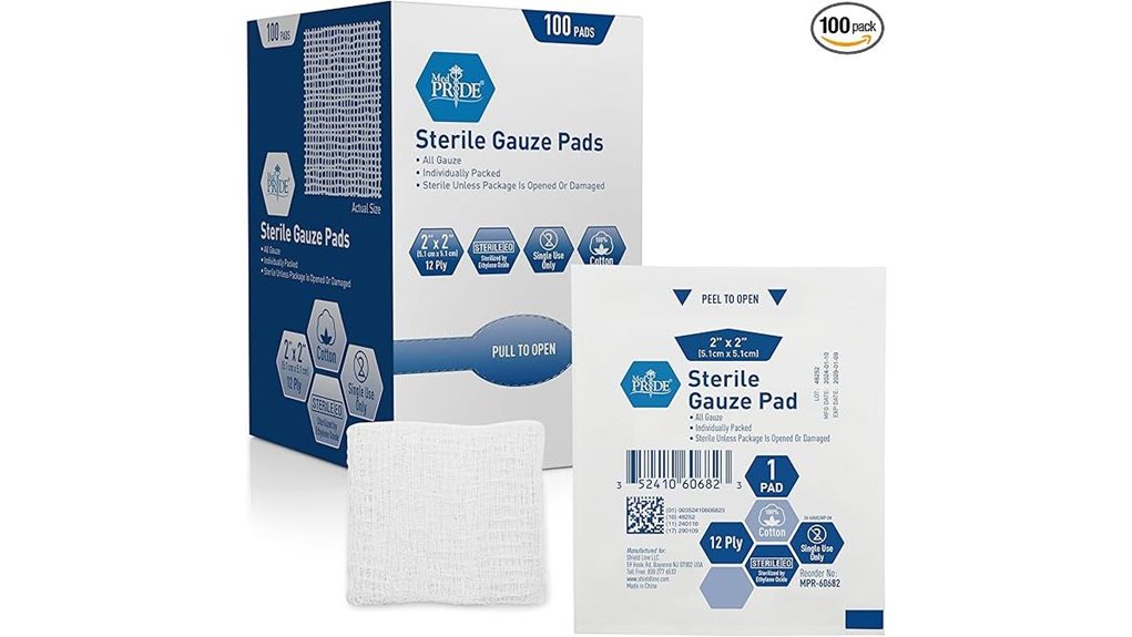 sterile nonstick gauze pads