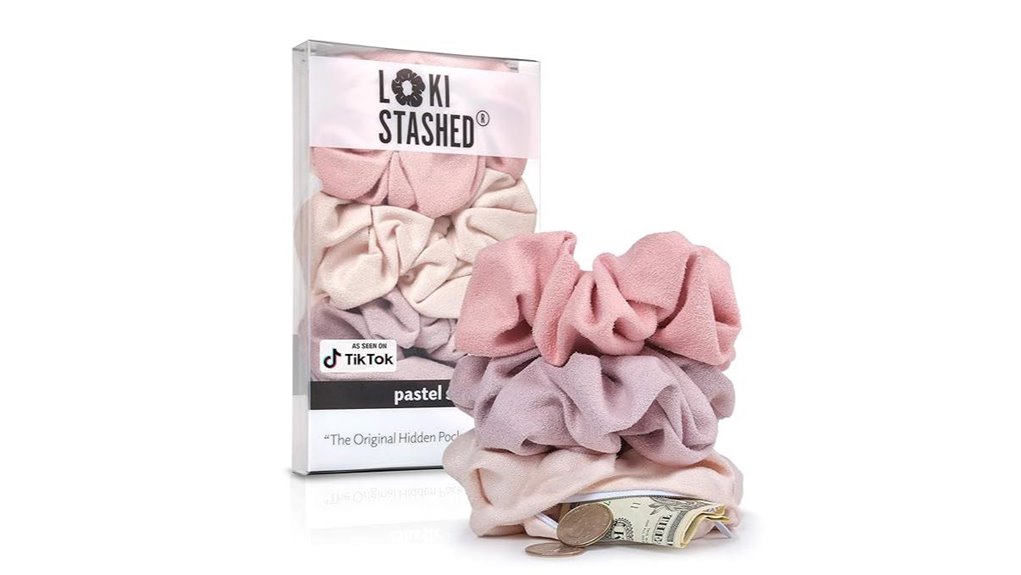 suede scrunchies with pocket