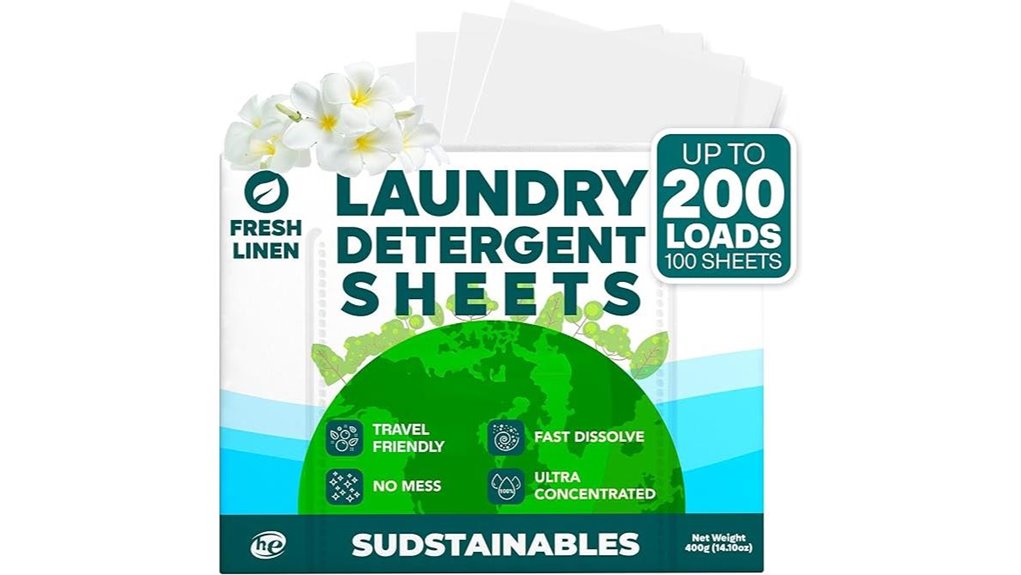 sustainable 200 load detergent sheets