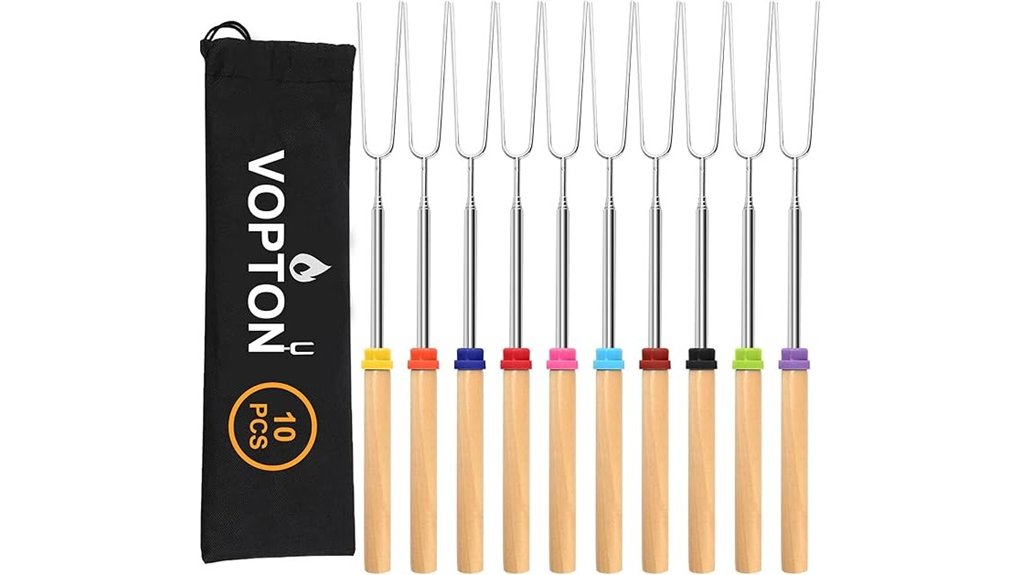 telescopic 10 pack fire pit sticks