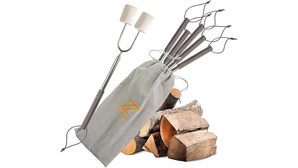 telescoping 41 inch stainless skewers