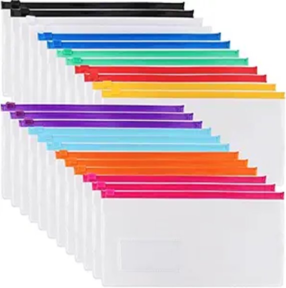 ten color zip a6 envelopes