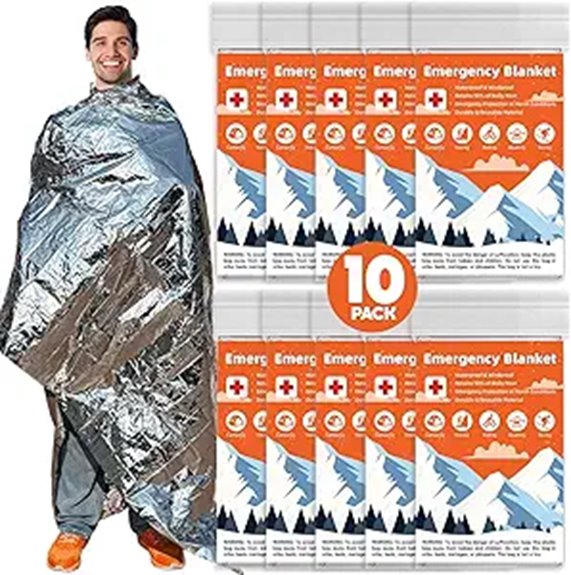 ten mylar survival blankets