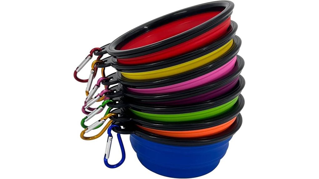 ten portable collapsible dog bowls