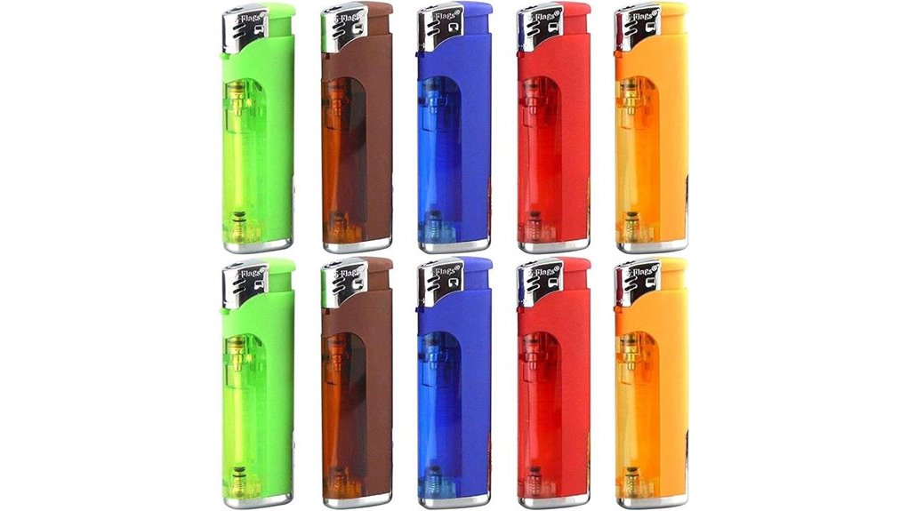 ten refillable butane flashlights