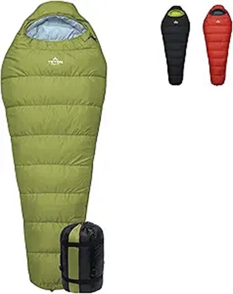 teton lightweight cold weather mummy