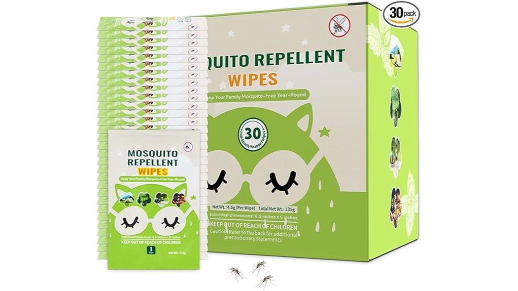thirty natural mosquito wipes