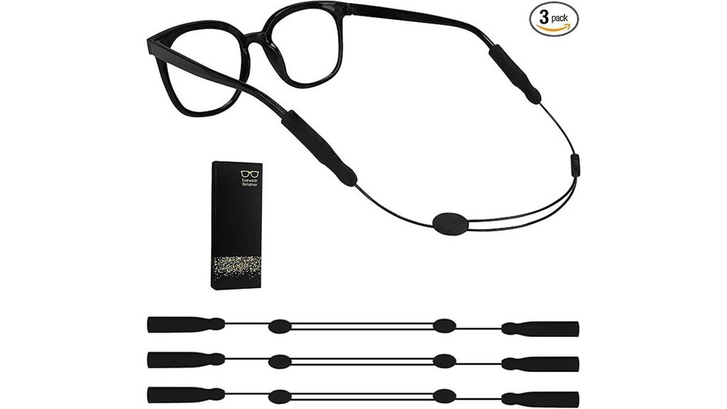 three black adjustable straps