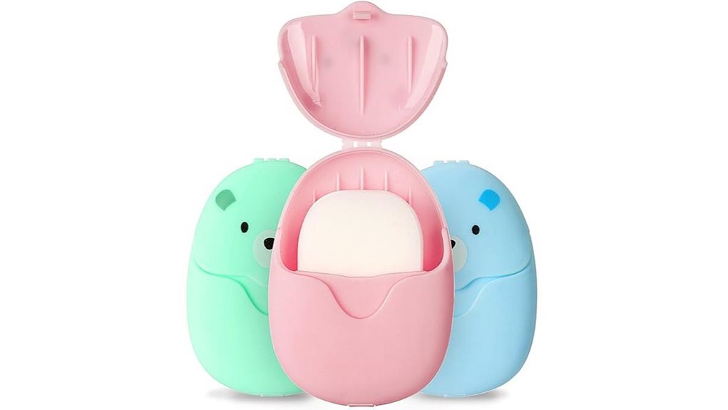 three disposable scented soap sheets